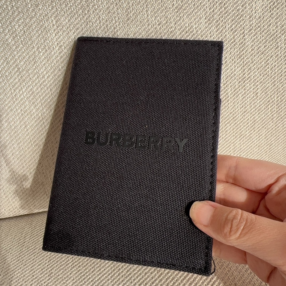 BURBERRY Beauty Black Canvas Passport Holder Travel Accessory